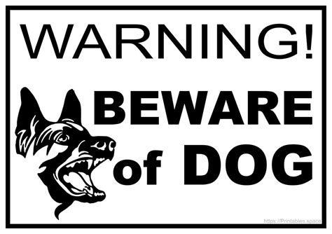 Beware of Dog Sign - Free Printables