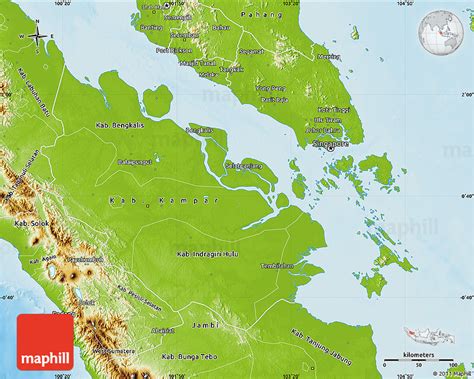 Physical Map of Riau