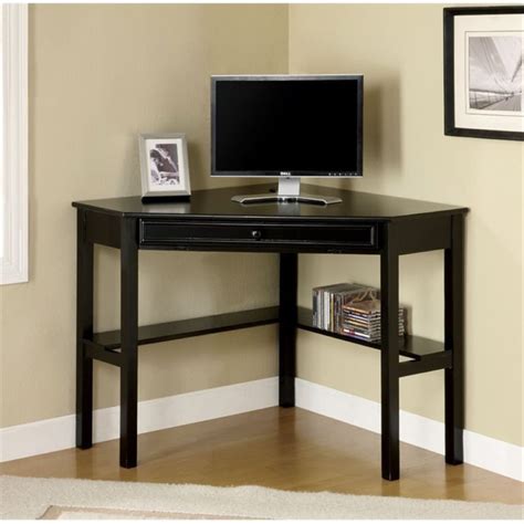 Scranton & Co Modern Corner Computer Desk in Black | Cymax Business