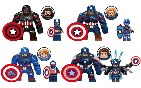 Marvel Captain America Minifigures Lego Superhero Compatible