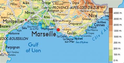 Map of south of France coast - Map of France of south coast (Western ...