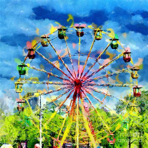 Ferris Wheel Painting Painting by Magomed Magomedagaev