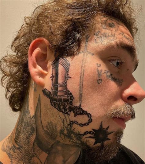 Post Malone Reveals Gauntlet Face Tattoo for New Year's Eve 2020