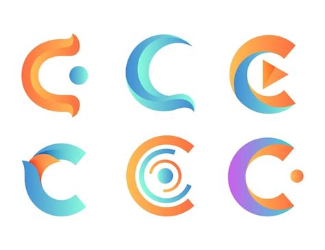 Free Vector | Gradient c logo template collection