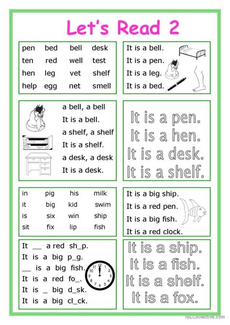 Let's Read 2: English ESL worksheets pdf & doc