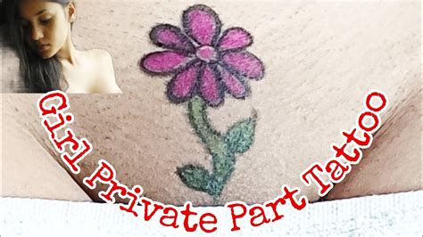 private part tattoo | Imitation tattoo | tattoo girls | love tattoo | flower tattoo - YouTube