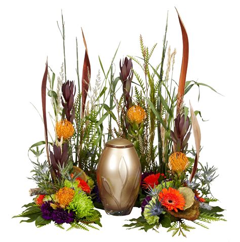 Beautiful urn display, made with a 36" Raquettes Holder Arrangements Funéraires, Funeral Floral ...