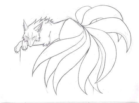 Nine-Tailed Beauty sketch by Kitsune-95 on deviantART | Kitsune, Fox ...