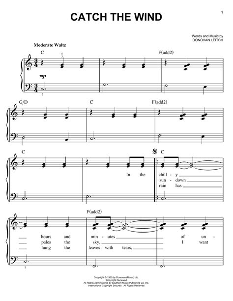 Catch The Wind | Sheet Music Direct