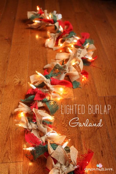 Cool Ways To Use Christmas Lights - Lighted Burlap Garland - Best Easy ...