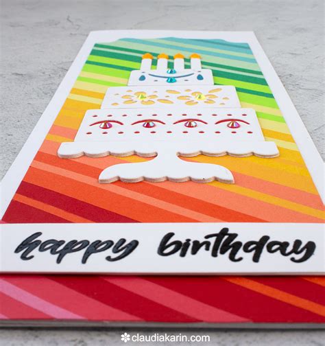 How to Make Five Rainbow Birthday Cards - Claudia Karin