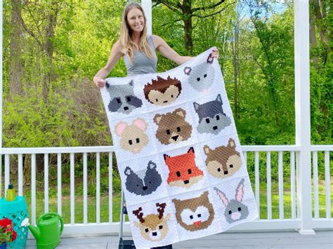 Woodland Animals Baby Blanket | AllFreeCrochet.com