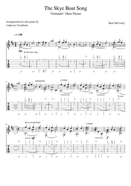 Outlander (arr. Ludovico Trombetta) Sheet Music | Gavin Keese | Solo Guitar