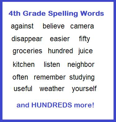 300 Fourth Grade Spelling Words Your Students Need to Know