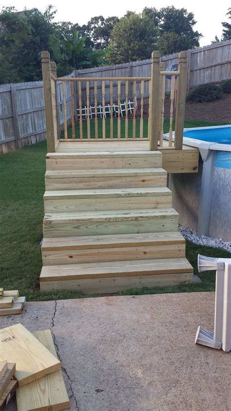 Pool steps 4x4 platform see the finished one on my other post … | Pool steps, Diy swimming pool ...