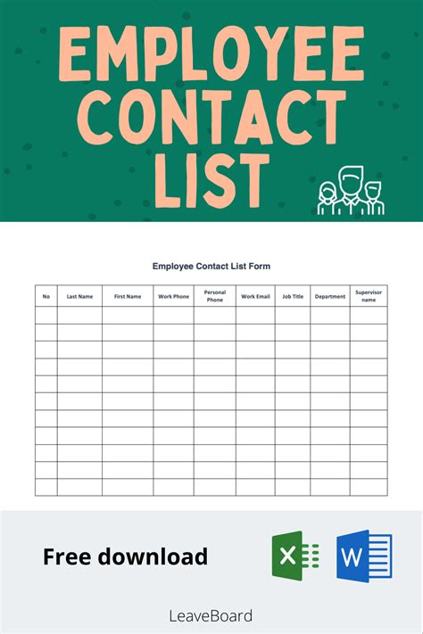 Employee List Template | Free Word and Excel Templates