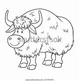 Coloring Book Yak Stock Vector Royalty Free 257492992 sketch template