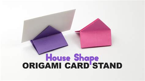 Origami Square / House Shaped Card Stand Tutorial - DIY - Paper Kawaii ...