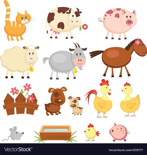 Farm animals Royalty Free Vector Image - VectorStock