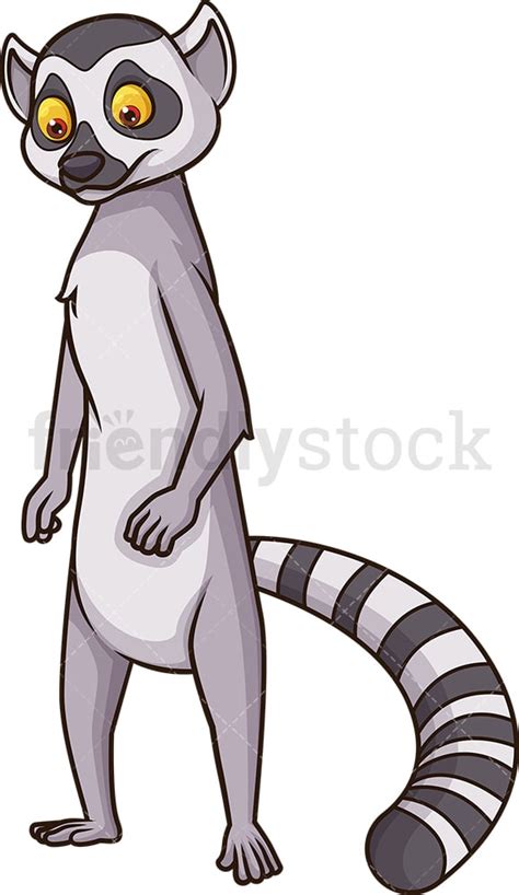 Sad Lemur Cartoon Clipart Vector - FriendlyStock