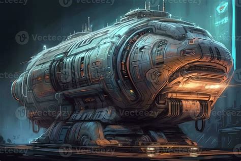 Scifi spaceship space ship transport intergalactic travel concept art ...