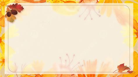 Ppt Autumn Floral Orange Background Border, Ppt Template, Ppt ...