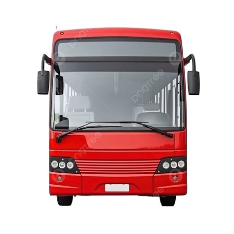 Front Of Bus Public Transportation With Red Color, Bus, Car, Transportation PNG Transparent ...