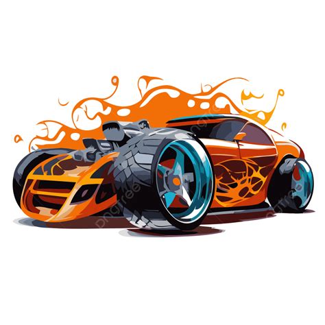Hot Wheels Car Vector, Sticker Clipart Car Drawing With Flames And Wheels Cartoon, Sticker ...