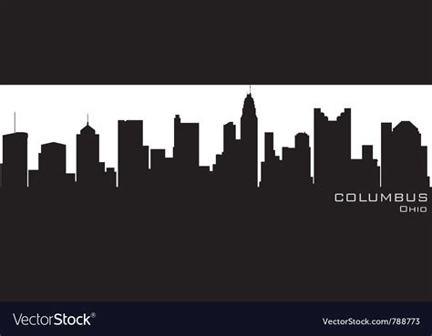 Columbus ohio skyline detailed silhouette Vector Image