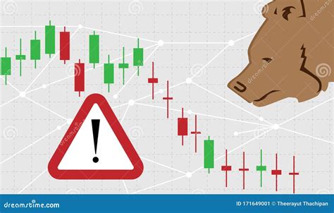 Bearish Symbols On Stock Market Vector. Fund, Forex Or Commodity Price Charts, On Financial ...