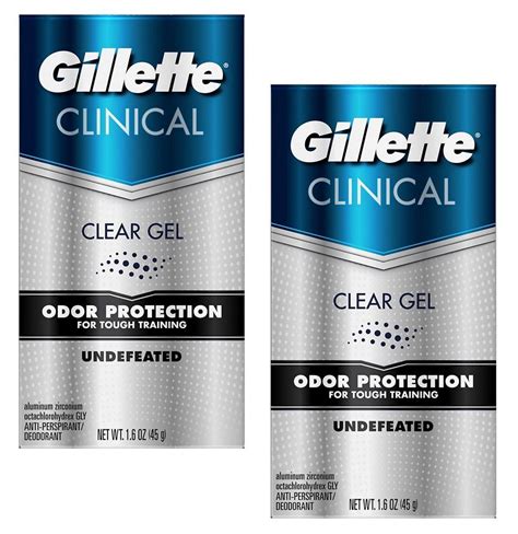 Gillette Clinical Undefeated Clear Gel Deodorant (1.6 oz) Pack of 2 #Gillette | Deodorant, Gel ...