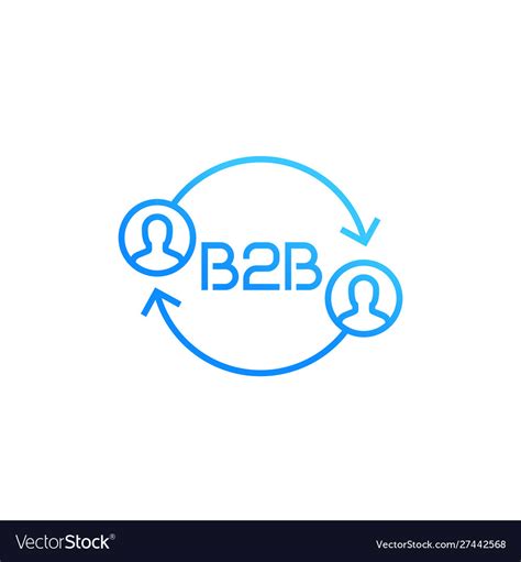 B2b logo icon on white Royalty Free Vector Image