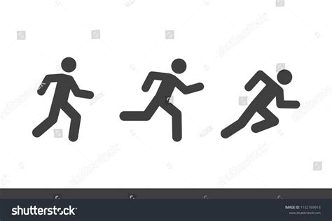 Stick Figure Running Clipart Illustration