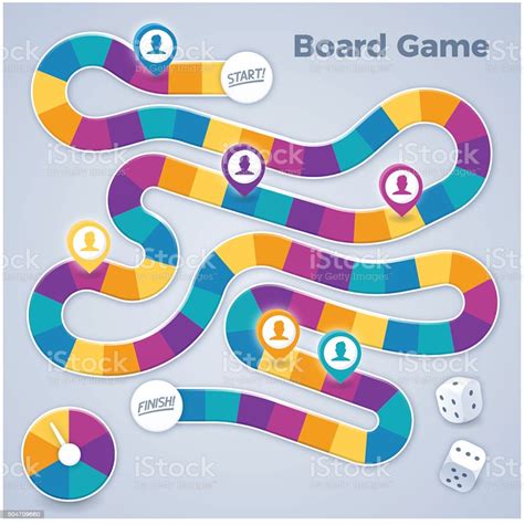 Boardgame course or path game board concept. EPS 10 file.... | Board games, Free vector art ...