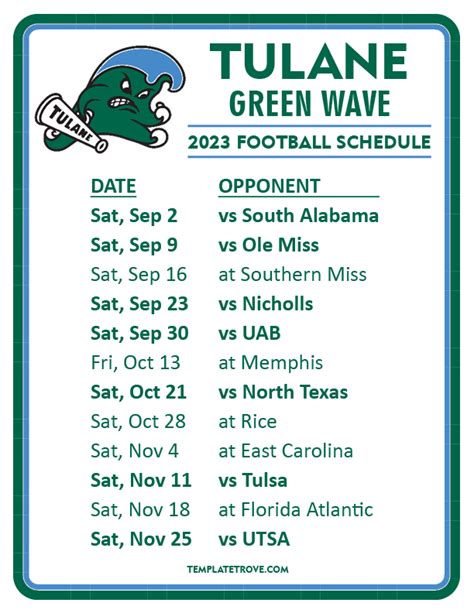 Tulane University Football Schedule 2024 Season - Bessie Marsiella