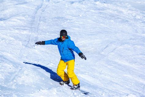 Man in Snowboard Helmet and Goggles Stock Photo - Image of slope, alps: 31437096