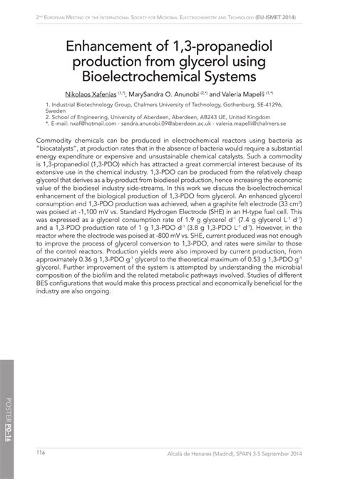 (PDF) Enhancement of 1,3-propanediol production from glycerol using ...