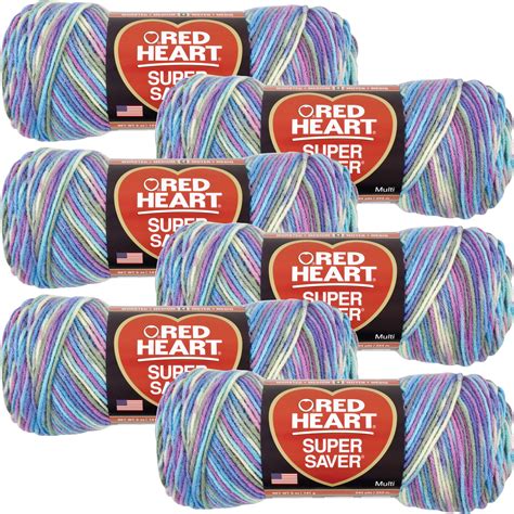 Red Heart Super Saver Yarn-Monet, Multipack Of 6 - Walmart.com