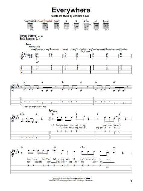 Everywhere by Fleetwood Mac - Easy Guitar Tab - Guitar Instructor