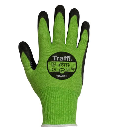 Traffi® TG6010 Safety Gloves | Cut Level A6 Grip Gloves | Seamless Cut Resistant Safety Gloves