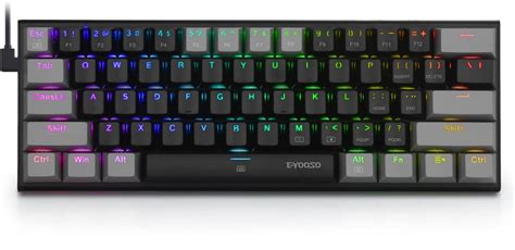 Mini 60% Mechanical Gaming Keyboard: E-Yooso Small 61 Keys USB PC Keyboard with Cable RGB ...