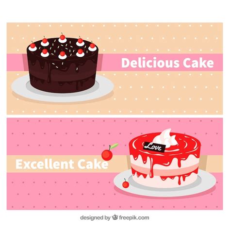 Free Vector | Set of bakery banners