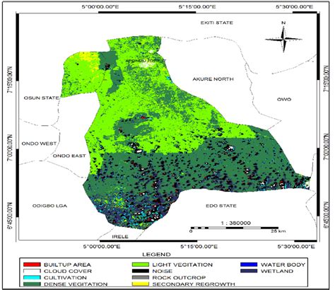 1988 Classified land use land cover Map of Akure forest reserve and its... | Download Scientific ...