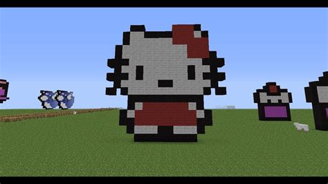 minecraft pixel art tutorial 10: hello kitty - YouTube