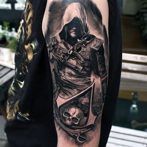 60 Assassins Creed Tattoo Designs For Men - Video Game Ink Ideas