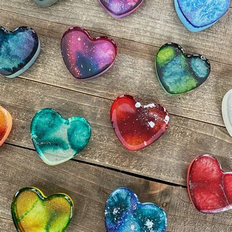 How To Make Colorful Alcohol Ink in Resin Hearts | Epoxy Craft Idea