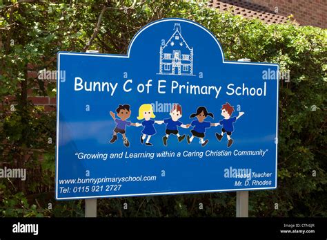 Primary School sign, Bunny, Nottinghamshire, UK Stock Photo, Royalty Free Image: 49646543 - Alamy