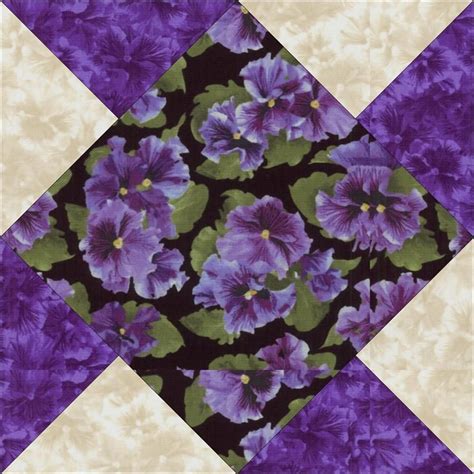 Debbie Beaves Lovely Purple Black Lavender Floral Pansy Fabric Quilt Block Kit | eBay | Quilts ...