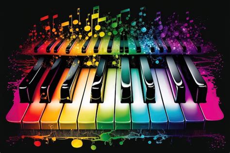 Premium Photo | Keyboard for Music with Vibrant Notes and Keys