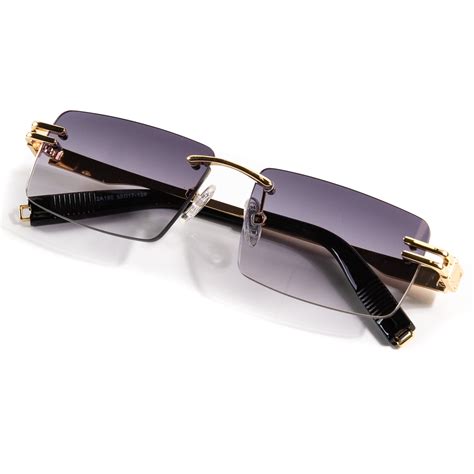 Purple Tint Retro Gradient Rectangular Mens Gold Frame Elegant - Etsy ...